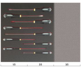 Juego de destornilladores ranurados en bandeja de foam 2/3 Fit&Go (9 piezas) | FF1F1001