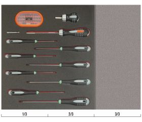 Juego de destornilladores y puntas TORX® en bandeja de foam 2/3 Fit&Go (12 piezas) | FF1F1005