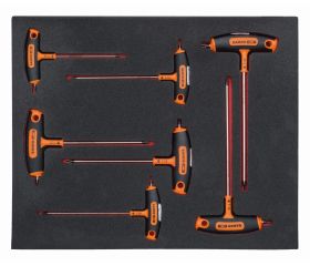 Juego de destornilladores con mango en T para TORX® en bandeja de foam 2/3 Fit&Go (7 piezas) | FF1F1007
