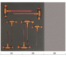 Juego de destornilladores con mango en T para TORX® en bandeja de foam 2/3 Fit&Go (7 piezas) | FF1F1007