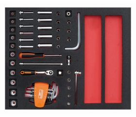 Juego de carraca de cabeza tipo pera y vasos de 1/4