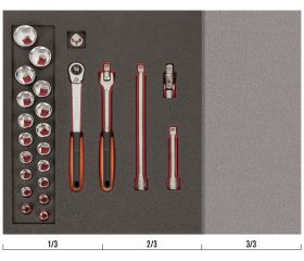 Juego de carraca de cabeza tipo pera y vasos de 1/2