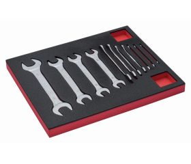 Juego de llaves fijas de dos bocas en bandeja de foam 2/3 Fit&Go (11 piezas) | FF1F3001