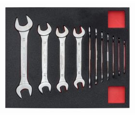 Juego de llaves fijas de dos bocas en bandeja de foam 2/3 Fit&Go (11 piezas) | FF1F3001