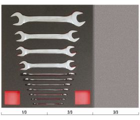 Juego de llaves fijas de dos bocas en bandeja de foam 2/3 Fit&Go (11 piezas) | FF1F3001