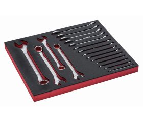 Juego de llaves combinadas en bandeja de foam 2/3 Fit&Go (18 piezas) | FF1F3002