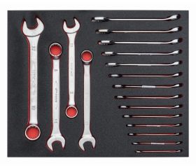 Juego de llaves combinadas en bandeja de foam 2/3 Fit&Go (18 piezas) | FF1F3002