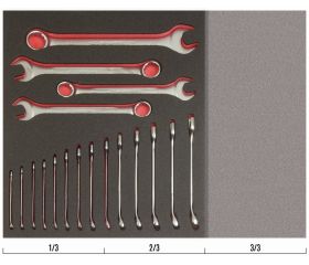 Juego de llaves combinadas en bandeja de foam 2/3 Fit&Go (18 piezas) | FF1F3002