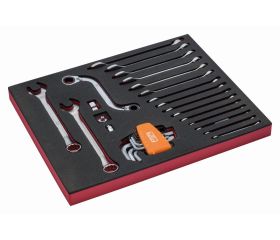 Juego de llaves combinadas en bandeja de foam 2/3 Fit&Go (30 piezas) | FF1F3003