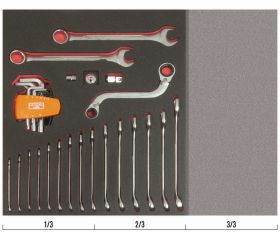 Juego de llaves combinadas en bandeja de foam 2/3 Fit&Go (30 piezas) | FF1F3003