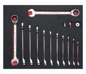 Juego de llaves combinadas de carraca en bandeja de foam 2/3 Fit&Go (15 piezas) | FF1F3005