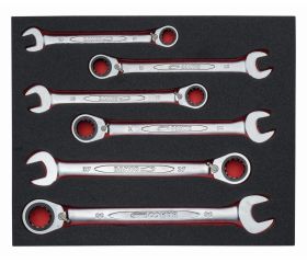 Juego de llaves combinadas de carraca en bandeja de foam 2/3 Fit&Go (17 piezas) | FF1F3006