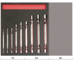 Juego de llaves de vaso de dos bocas en bandeja de foam 2/3 Fit&Go (9 piezas) | FF1F3008