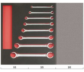 Juego de llaves para racores en bandeja de foam 2/3 Fit&Go (8 piezas) | FF1F3009