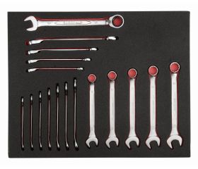 Juego de llaves combinadas en bandeja de foam 2/3 Fit&Go (17 piezas) | FF1F3010