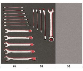 Juego de llaves combinadas en bandeja de foam 2/3 Fit&Go (17 piezas) | FF1F3010