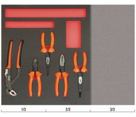 Juego de cortantes y alicates aislados en bandeja de foam 2/3 Fit&Go (5 piezas) | FF1F4005