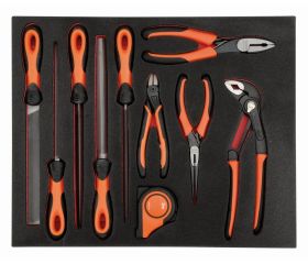 Juego de limas, cinta métrica y alicates en bandeja de foam 2/3 Fit&Go (10 piezas) | FF1F5001