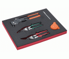 Juego de tijeras cortachapas, remachadora y cinta métrica en bandeja de foam 2/3 Fit&Go (5&nbsp;piezas) | FF1F5002