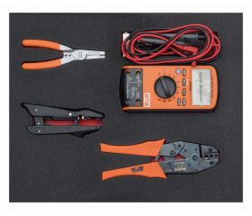 Juego de alicates para terminales y multímetro en bandeja de foam 2/3 Fit&Go (4 piezas) | FF1F5006