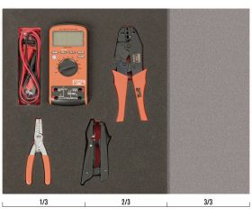 Juego de alicates para terminales y multímetro en bandeja de foam 2/3 Fit&Go (4 piezas) | FF1F5006