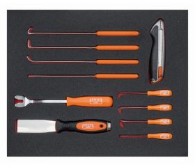 Juego de cúter, punzones y ganchos en bandeja de foam 2/3 Fit&Go (11 piezas) | FF1F5008