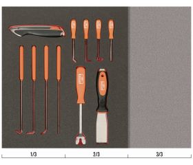 Juego de cúter, punzones y ganchos en bandeja de foam 2/3 Fit&Go (11 piezas) | FF1F5008