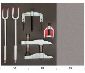Juego de extractores universales y de rótulas en bandeja de foam 2/3 Fit&Go (5 piezas) | FF1F5009