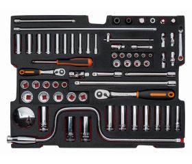 Juego de vasos en bandeja de foam para maletas rígidas 