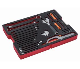 Juego de llaves y limas en bandeja de foam para maletas rígidas 