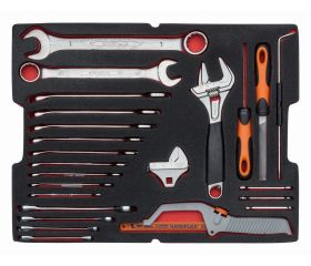 Juego de llaves y limas en bandeja de foam para maletas rígidas 