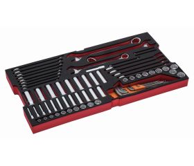 Juego de llaves y vasos en bandeja de foam para maletas rígidas 