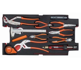 Juego de alicates en bandeja de foam para maletas rígidas 