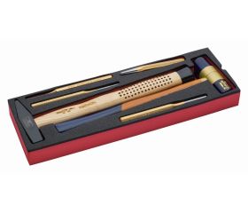 Juego de botadores y martillos en bandeja de foam para maletas rígidas 