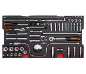 Juego de llaves y vasos en bandeja de foam para maletas rígidas 