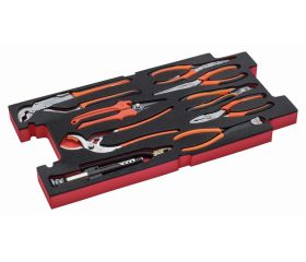 Juego de alicates para aviación en bandeja de foam para maletas rígidas 