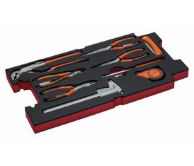 Juego de alicates de uso general en bandeja de foam para maletas rígidas 