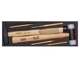 Juego de herramientas de golpeo en bandeja de foam para maletas rígidas 