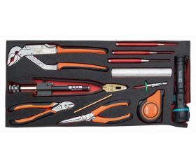 Bandeja de foam con composición de herramientas en pulgadas para nuestras cajas metálicas de las series 1483K y 1483KHD (12 piezas) | FF3A03