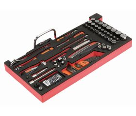 Bandeja de foam con composición de herramientas en pulgadas para nuestras cajas metálicas de las series 1483K y 1483KHD (98 piezas) | FF3A05