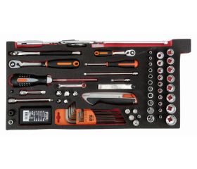 Composición de herramientas para aviación en caja de herramientas metálica: 152 piezas | 1483KHD3RB-FF2
