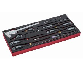 Bandeja de foam con composición de herramientas en pulgadas para nuestras cajas metálicas de las series 1483K y 1483KHD (16 piezas) | FF3A06