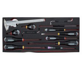 Composición de herramientas para aviación en caja de herramientas metálica: 152 piezas | 1483KHD3RB-FF2