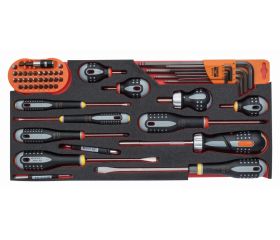 Bandeja de foam con composición de herramientas métricas para nuestras cajas metálicas de las series 1483K y 1483KHD (53 piezas) | FF3A10