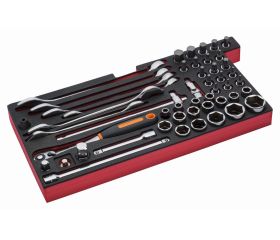 Bandeja de foam con composición de herramientas métricas para nuestras cajas metálicas de las series 1483K y 1483KHD (49 piezas) | FF3A13