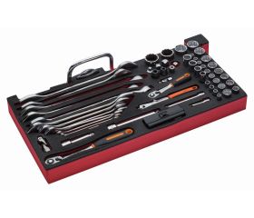 Bandeja de foam con composición de herramientas en pulgadas para nuestras cajas metálicas de las series 1483K y 1483KHD (77 piezas) | FF3A14