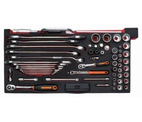 Bandeja de foam con composición de herramientas en pulgadas para nuestras cajas metálicas de las series 1483K y 1483KHD (77 piezas) | FF3A14