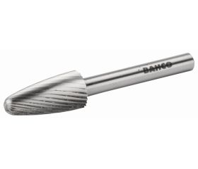 Limas rotativas de acero rápido ojivales con punta redonda para acero blando (embalaje individual) | HSSG-F-S