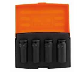 Juego de vasos de impacto de serie larga, fosfatados, con cuadrado de 1/2