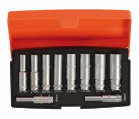 Juego de vasos serie larga, con cuadrado de 1/4